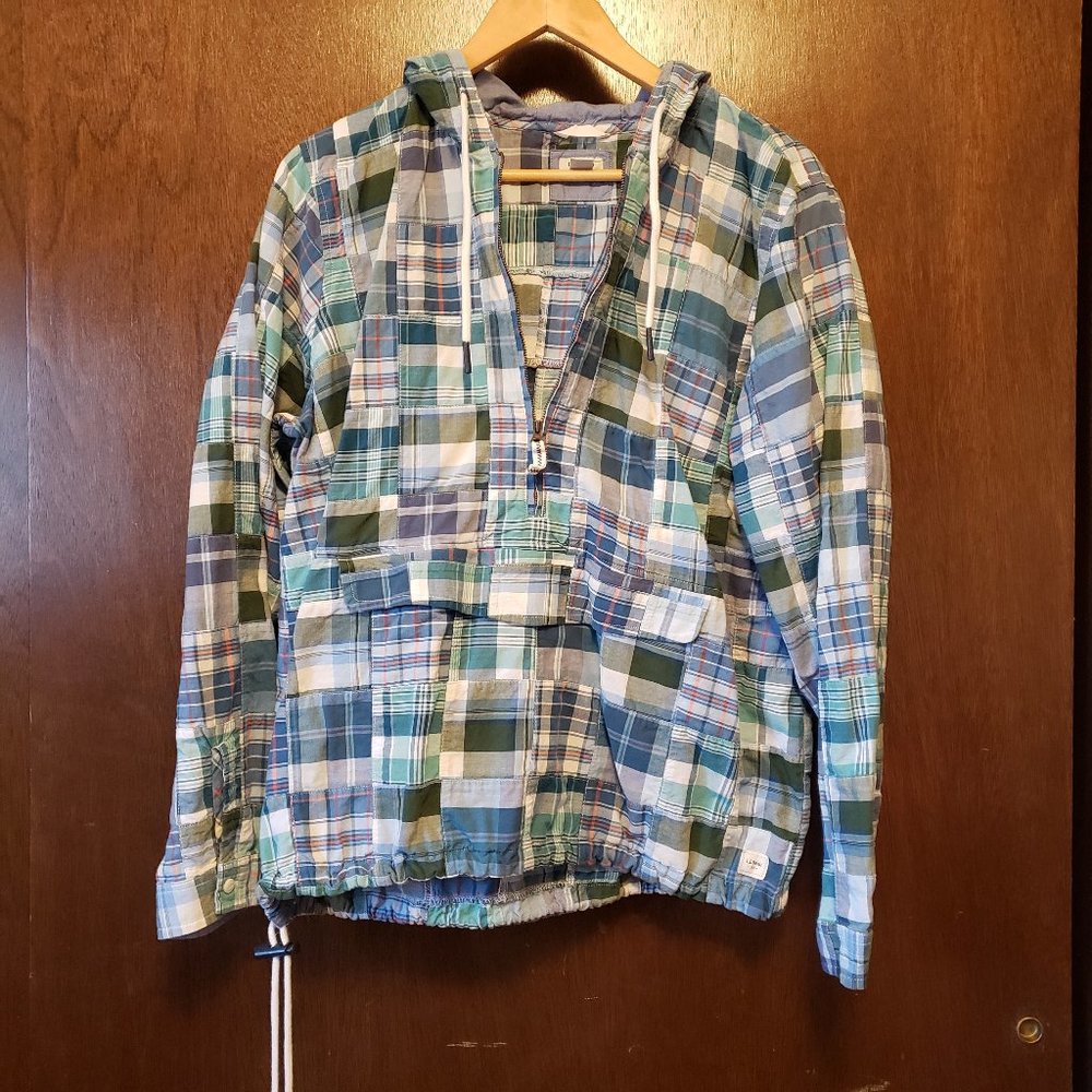 LL Bean plaid pullover jacket